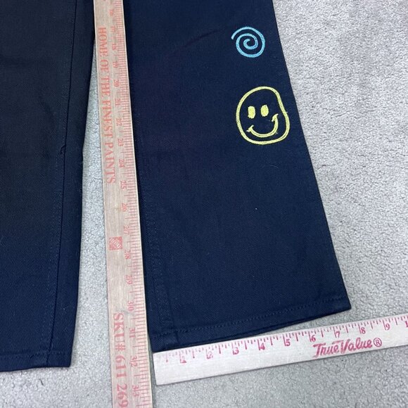 PacSun Jeans 90’s Boyfriend Carpenter Black Pockets Embroidered Size 24 - Picture 4 of 13
